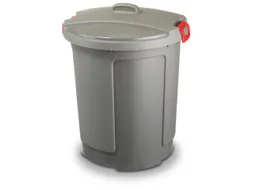 afvalbak,HxØ 640x390-490mm,romp PP grijs,deksel PE grijs