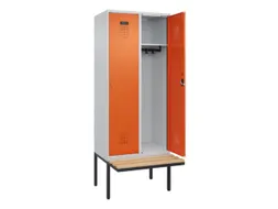 locker met bank,HxBxD 2120x800x815mm,2vak,vak B 400mm,cilinderslot