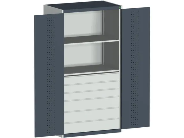 armoire modulaire,HxlxP 2000x1050x650mm,2xtablette en acier,6tiroir(s)