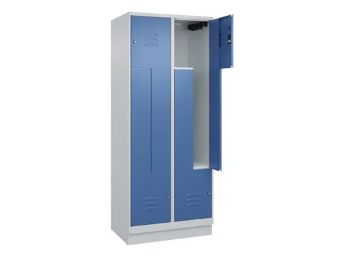 Z-garderobekast,HxBxD 1950x800x500mm,vak B 200/400mm,cil.-slot,sokkel