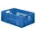 Euronorm Stapelkrat 210x600x400mm 38l Opengewerkt/Bodem Gesl. Blauw