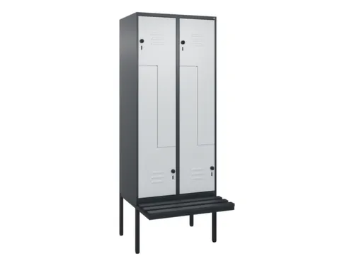 Z-garderobekast,HxBxD 2120x800x815mm,4vak,vak B 400mm,draaigrendel