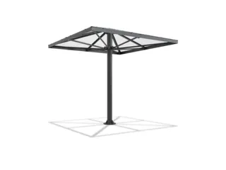 rokersparaplu,vierkant,HxBxD 3066x3000x3000mm,dak polycarbonaat - 1