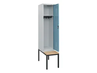 locker met bank,HxBxD 1950x400x815mm,1vak,vak B 400mm,cilinderslot - 1