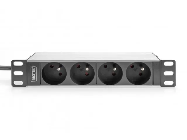 10 inch stekkerdoos met aluminium profiel, 4-voudige CEE 7/5 stopconta