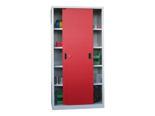 schuifdeurkast,HxBxD 1950x1000x600mm,RAL7035,front RAL3000