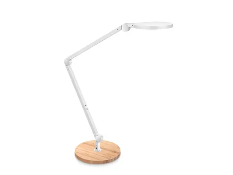 Professionele design bureaulamp CEP Giant wit/hout extra langearm 11W