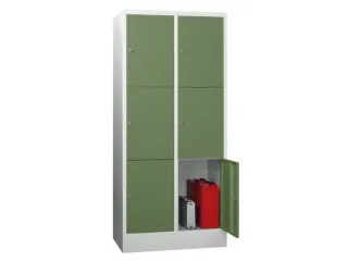 lockerkast,HxBxD 1850x800x500mm,2x3vakken,RAL7035,front RAL6011 - 2