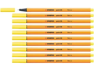 Fineliner STABILO point 88/24 fijn citroengeel - 4