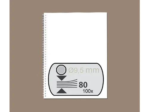 Draadrug GBC 9.5mm 34-rings A4 zilver 100stuks