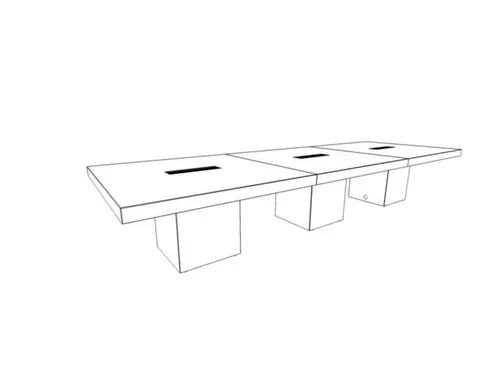 Vergadertafel 73x420x140cm Frame Kubusvormig Noten