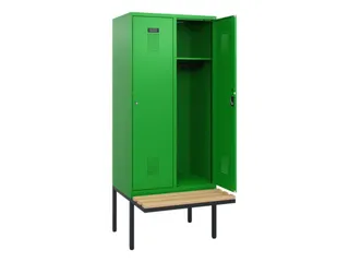 locker met bank,HxBxD 1950x800x815mm,2vak,vak B 400mm,cilinderslot - 1