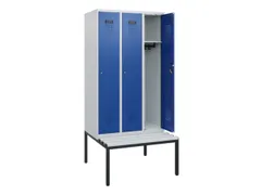 locker met bank,HxBxD 1950x900x815mm,3vak,vak B 300mm,cilinderslot