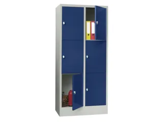 lockerkast,HxBxD 1850x800x500mm,2x3vakken,RAL7035,front RAL5010 - 2