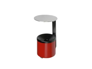 Wandasbak 2.4 liter HxØ 310x155mm Ral3000 Rood Staal Overkapping Rvs - 1