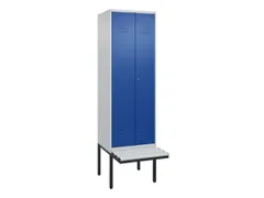 PBM-locker met bank,HxBxD 2120x600x815mm,2vak,vak B 300mm,cil.-slot