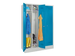 garderobekast,HxBxD 1850x1170x500mm,4vak,RAL7035,front RAL5012 - 2
