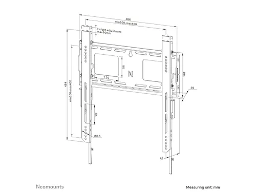 Neomounts LEVEL-750 WL30-750BL14 Vlakke heavy duty muurbeugel - 42-75