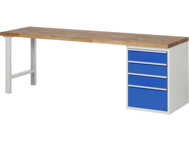 établi HxlxP 890x2500x700mm plateau hêtre force 750kg