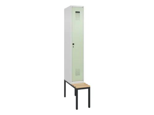 locker met bank,voor scheiding van kleding,HxBxD 2120x300x815mm,1vak