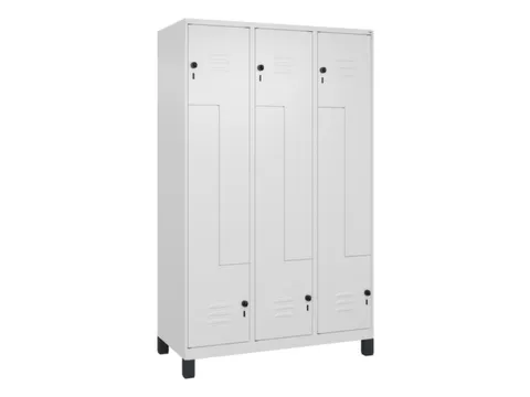 Z-garderobekast,HxBxD 1950x1200x500mm,vak B 200/400mm,draaigrendel