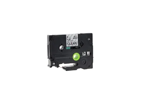 Labeltape Brother Compatible P-Touch Tze121 9Mm Zwart Op Transparant