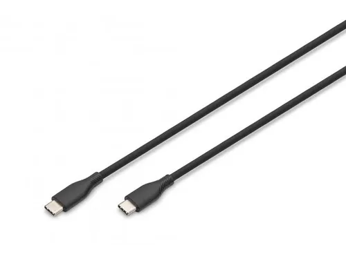 USB-C siliconen oplaadkabel USB-C USB-C 0,5m USB 2.0 60W zwart