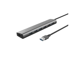Hub Trust HALYX 7-port USB-A 3.2 zilver - 1
