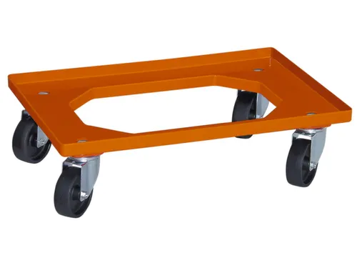 Bakonderwagen 250kg Laadvloer 600x400mm Oranje Kunststof Wielen