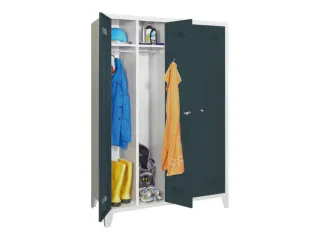 garderobekast,HxBxD 1850x1170x500mm,4vak,RAL7035,front RAL7016 - 2