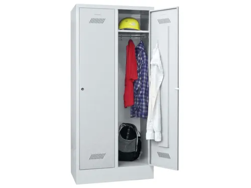 locker,HxBxD 1850x800x500mm,2vak,vak B 400mm,RAL7035,front RAL7035