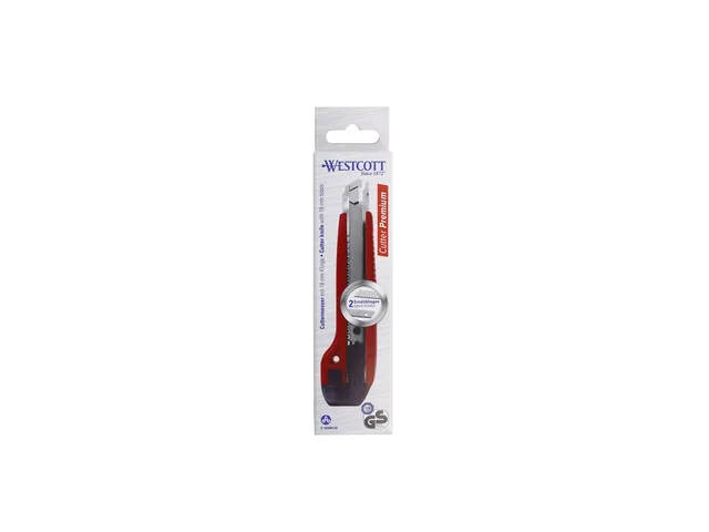 Cutter Westcott Premium 18mm curseur sur glissière rouge