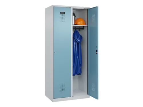 locker,HxBxD 1850x800x500mm,2vak,vak B 400mm,cil.-slot,staand op vloer