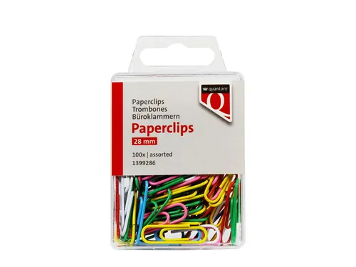 Paperclip Quantore 28mm 100 stuks assorti