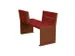 Banc opposé extérieur assise H450mm 3 lattes chêne acajou/rouille