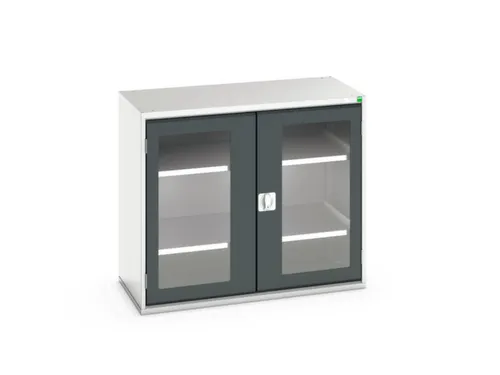 vitrinekast 900x1050x550mm 2xStalen bodem romp RAL7035 front RAL7016