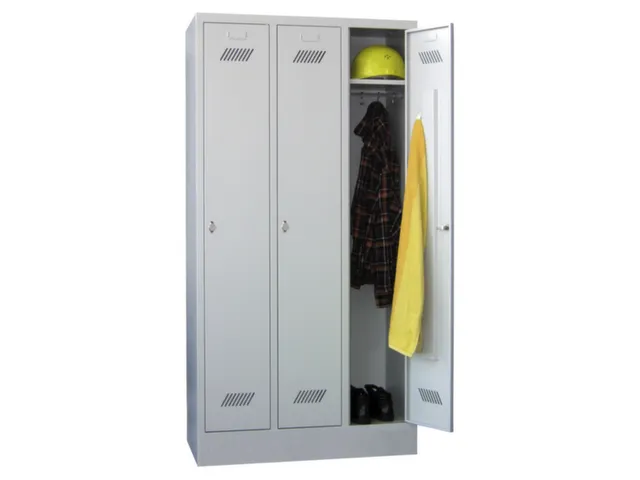 locker,HxBxD 1850x900x500mm,3vak,vak B 300mm,RAL7035,front RAL5010