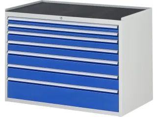 ladekast 825x1145x650mm 7laden cilinderslot RAL7035 RAL5010 metaal - 1