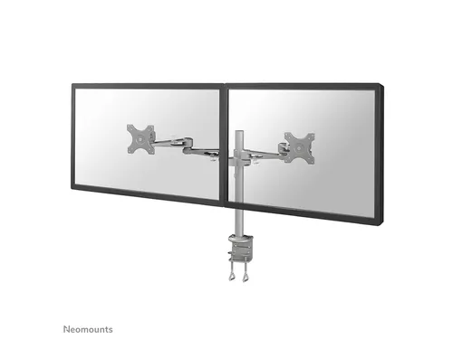 Monitorarm FPMA-D935D 2 Schermen tot 27 inch met Klem Zilver