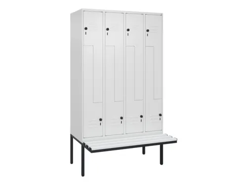 Z-garderobekast,HxBxD 2120x1200x815mm,8vak,vak B 300mm,draaigrendel