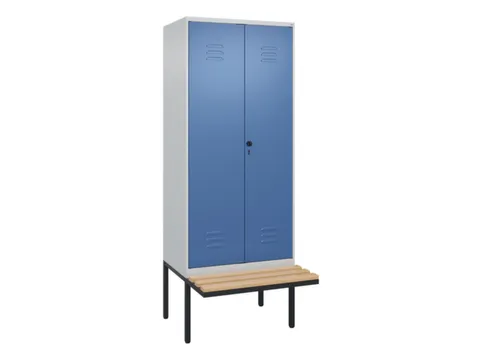 Armoire vestiaire EPI avec banc HxlxP 2120x800x815mm 2compart.