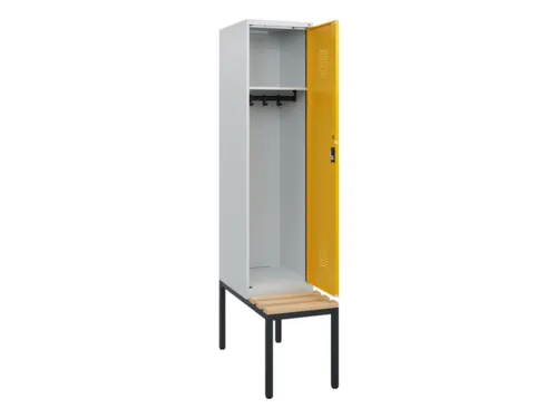 locker met bank,HxBxD 1950x400x815mm,1vak,vak B 400mm,cilinderslot