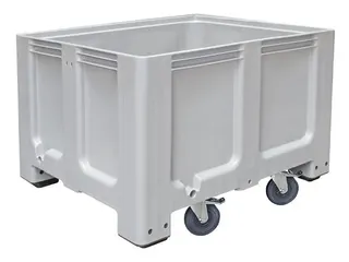 Stapelcontainer Pe Hxbxd 760x1200x1000mm 610 Liter 4Wielen Grijs - 1
