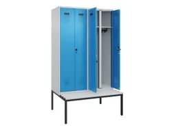 locker met bank,voor scheiding van kleding,HxBxD 2120x1200x815mm,4vak