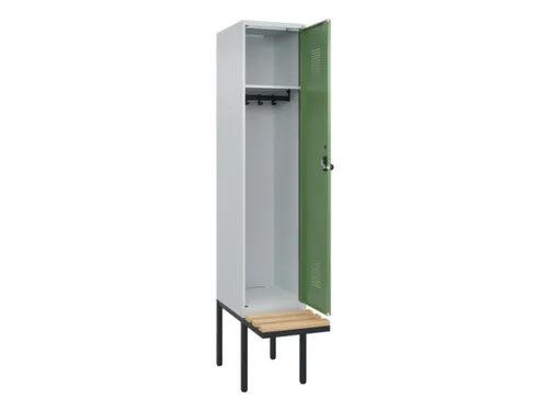 locker met bank,HxBxD 2120x400x815mm,1vak,vak B 400mm,draaigrendel