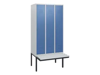 locker met bank,HxBxD 1950x900x815mm,3vak,vak B 300mm,cil.-slot - 1