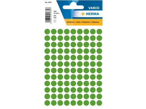 HERMA 1835 Multipurpose etiketten Rond 8mm Donkergroen 540 stuks