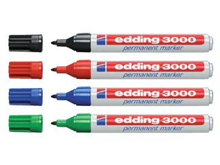 Viltstift edding 3000 rond assorti 1.5-3mm blister à 4st - 2