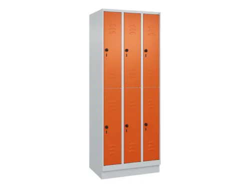dubbeldekse locker,HxBxD 1950x750x500mm,3x2vak.,vak B 250mm
