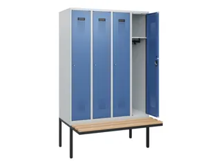 locker met bank,HxBxD 1950x1200x815mm,4vak,vak B 300mm,cilinderslot - 1